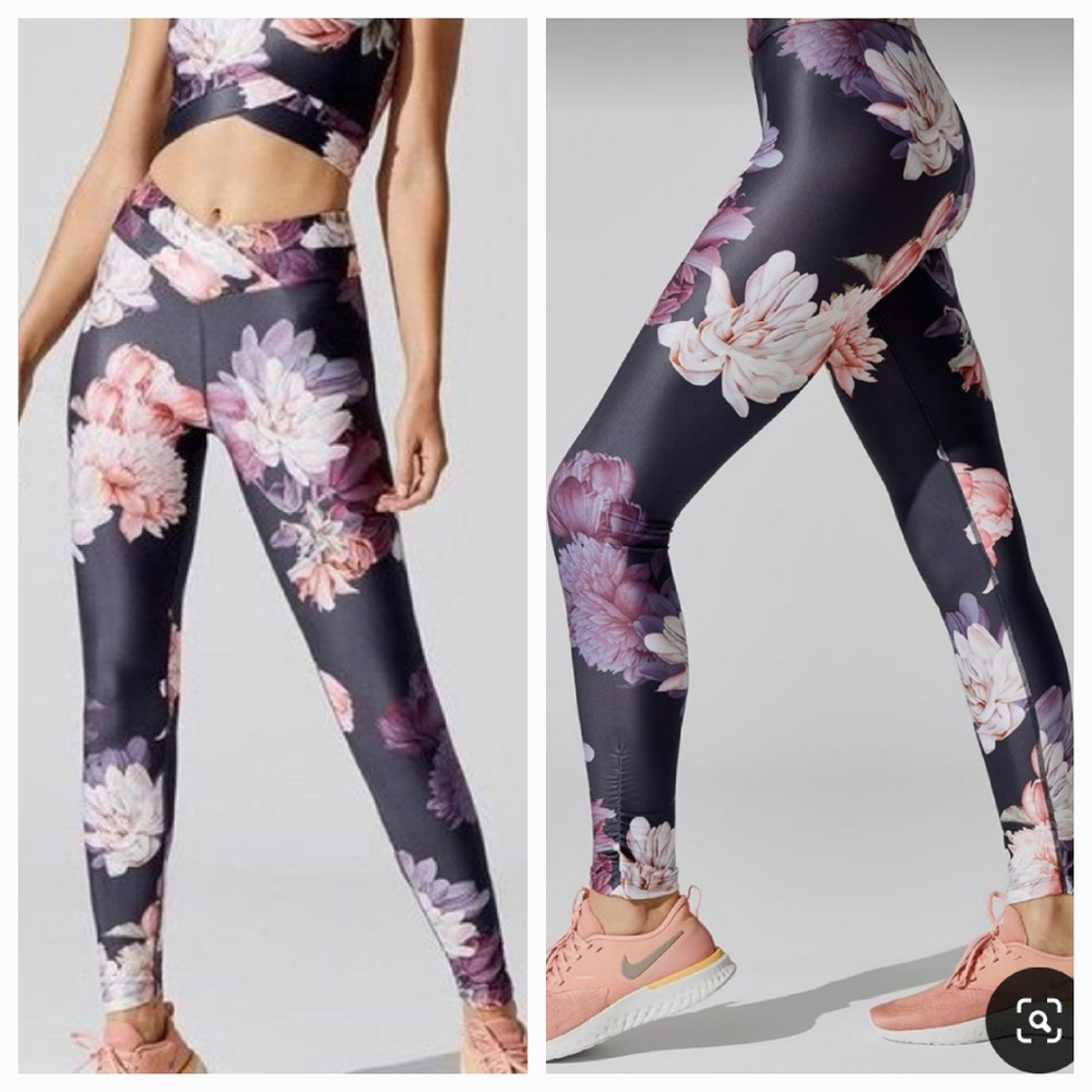Celestine, Women's V Waist, Activewear Yoga, Gym Floral Pant, Leggings, Sz S
